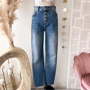 REFORMATION Liza High Rise Straight Denim Jeans In Malta